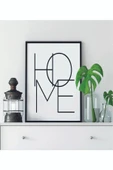 Siyah Home Yazılı Ahşap Mdf Çerçeve Görünümlü Mdf Tablo - 1