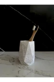 Beton Vazo El Yapımı Kalem Kutusu Dekoratif Diş Fırçalık Ev Aksesuarı - 2