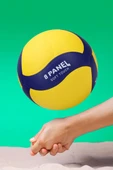 SEMİ-PRO Voleybol Topu Lamineli Beton Zemin SoftTouch İç-Dış Mekana Uygun 8 Panel Sarı-Mavi GSV101 thumbnail 6