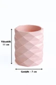 Dekoratif Geometrik Kalemlik | Modern Beton Organizer Vazo Saksı Diş Fırçalık Ofis Düzenleyici - 7