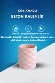 Dekoratif Geometrik Kalemlik | Modern Beton Organizer Vazo Saksı Diş Fırçalık Ofis Düzenleyici - 5