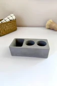Minimalist Beton Banyo Organizeri Diş Fırçalık | Elektrikli Diş Fırçası ve Macun Standı - 5