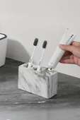 Modern Beton Diş Fırçalık | Elektrikli Fırça ve Macun Standı Banyo Organizeri thumbnail 4