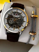 Reward İtalyan Bileklik Hediyeli Deri Kordon Otomatik Mekanizma 5 Atm Erkek Kol Saati W.142270.5 thumbnail 1