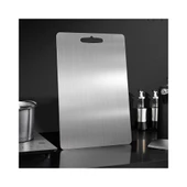 Paslanmaz Çelik 304 Kalite Antibakteriyel Kesme Tahtası Kaymaz Tabanlı 37x29 CM thumbnail 1