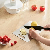 Paslanmaz Çelik 304 Kalite Antibakteriyel Kesme Tahtası Kaymaz Tabanlı 37x29 CM thumbnail 3