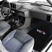 Tofaş Şahin Doğan Kartal Uyumlu Siyah Halı Paspas 5'li Set / Mavi Şeritli Nakışlı Oto Paspas Takımı thumbnail 4