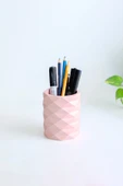 Dekoratif Geometrik Kalemlik | Modern Beton Organizer Vazo Saksı Diş Fırçalık Ofis Düzenleyici - 1