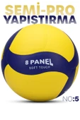 SEMİ-PRO Voleybol Topu Lamineli Beton Zemin SoftTouch İç-Dış Mekana Uygun 8 Panel Sarı-Mavi GSV101 thumbnail 1