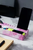 Beton Masaüstü Organizer | Kalemlik, Telefon ve Kartlık Düzenleyici – Şık Ofis Masa Dekoru - 10