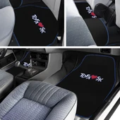 Tofaş Şahin Doğan Kartal Uyumlu Siyah Halı Paspas 5'li Set / Mavi Şeritli Nakışlı Oto Paspas Takımı thumbnail 1