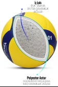 SEMİ-PRO Voleybol Topu Lamineli Beton Zemin SoftTouch İç-Dış Mekana Uygun 8 Panel Sarı-Mavi GSV101 thumbnail 4