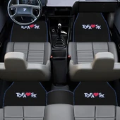 Tofaş Şahin Doğan Kartal Uyumlu Siyah Halı Paspas 5'li Set / Mavi Şeritli Nakışlı Oto Paspas Takımı thumbnail 2