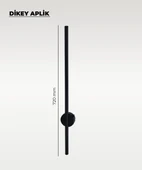 Şarjlı Siyah Dikey Aplik 3200K Sarı Işık – Elektrik Gerektirmez thumbnail 2