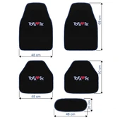 Tofaş Şahin Doğan Kartal Uyumlu Siyah Halı Paspas 5'li Set / Mavi Şeritli Nakışlı Oto Paspas Takımı thumbnail 6