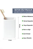 Beton Beyaz Diş Fırçalık | Elektrikli Diş Fırçası, Diş Macunu ve Tezgah Üstü Düzenleyici - 6