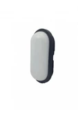 ekim aydınlatma Balkon ,Teras,Banyo,Wc Oval ledli Duvar armatürü 15-20 Watt siyah kasa - 2