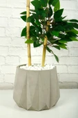Yapay Çiçek Dekoratif Beton Saksıda Starlight Benjamin Ağacı Bambu Gövdeli Salon Ev Bitki 105 Cm - 7