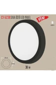 30 Watt Sıva Üstü Yuvarlak Panel Led Armatür Ct-5238 Alüminyum Siyah Kasa Beyaz Işık - 1