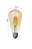 ekim aydınlatma 4w ST64 rustik flamanlı armut dekoratif led ampul ( DİMLENEBİLİR ÖZELLİKLİ ) - 4