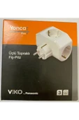 Yonca Plus Beyaz Üçlü Topraklı Golyat Priz Fişli - 2