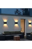 ekim aydınlatma 3lü ışık süzmeli amber ledli dekoratif modern duvar apliği - bahçe,balkon,teras,oda - 6