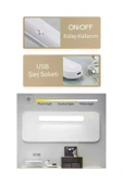 ekim aydınlatma Ct-5249 Martı Ledli dimmerli dokunmatik anahtarlı Şarjlı 3 Renk aplik - 3