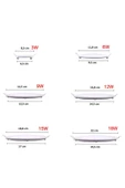6 Watt Siyah Panel Led Armatür Sıva Altı Yuvarlak Ct 5125 Beyaz Işık - 2