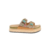 Kadın Mantar Platform Taban Taşlı Çift Tokalı Comfort Terlik 25y103 thumbnail 1