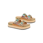 Kadın Mantar Platform Taban Taşlı Çift Tokalı Comfort Terlik 25y103 thumbnail 2