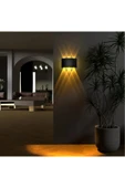 ekim aydınlatma 3lü ışık süzmeli amber ledli dekoratif modern duvar apliği - bahçe,balkon,teras,oda - 3