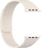 Apple Watch 2-3-4-5-6-7-8-10 & SE Uyumlu Manyetik Desenli Spor Silikon Kordon (38/40/41 & 42 mm)  Starlight - 3