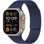 Apple Watch 2-3-4-5-6-7-8-10 & SE Uyumlu Manyetik Desenli Spor Silikon Kordon (38/40/41 & 42 mm)  Lacivert - 1