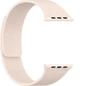 Apple Watch 2-3-4-5-6-7-8-10 SE Ultra Uyumlu Manyetik Desenli Spor Silikon Kordon (42/44/45/46/49)  Pudra - 3