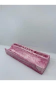 Mermer Desenli Beton Ev Ofis Masa Düzenleyici Kalemlik Organizer Pembe - 8