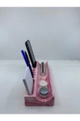 Mermer Desenli Beton Ev Ofis Masa Düzenleyici Kalemlik Organizer Pembe - 4