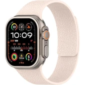 Apple Watch 2-3-4-5-6-7-8-10 SE Ultra Uyumlu Manyetik Desenli Spor Silikon Kordon (42/44/45/46/49)  Pudra - 1