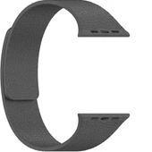 Apple Watch 2-3-4-5-6-7-8-10 & SE Uyumlu Manyetik Desenli Spor Silikon Kordon (38/40/41 & 42 mm)  Füme - 3