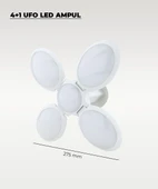 60W UFO 4+1 Kanatlı Ampul 6500K Beyaz Işık thumbnail 2