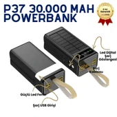 P37 30000 mAh Ultra Güçlü Taşınabilir Powerbank, Hızlı Şarj, Çift USB Çıkışı, LED Gösterge, Akıllı Cihaz Koruma Özellikli Taşınabilir Pil | HZLSTORE thumbnail 1