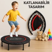 102CM Katlanabilir Trambolin – Taşınabilir Egzersiz Kırmızı Trambolini - 1