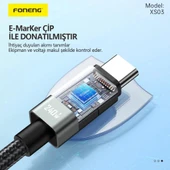 Foneng XS03 240W Type-C to Type-C Örgü 2m Data ve Şarj Kablosu - 4