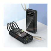 30.000mAh Solar Panelli Dijital Göstergeli Çoklu Kablolu Taşınabilir 22.5W Hızlı Şarjlı Powerbank thumbnail 3