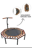 Sekizgen Katlanabilir Trambolin – Ev Tipi Katlanır Zıplama Turuncu Trambolin - 6