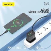 Foneng GaN10 65W 2xType-C 1x USB 3 Girişli Type-C to Type-C Kablo Set - 2