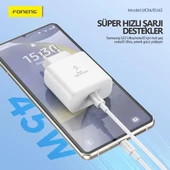 Foneng EU62 GaN 45W PD Type-C Girişli Hızlı Şarj Adaptörü - Siyah - 7