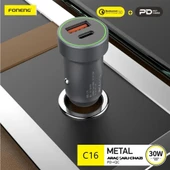 Foneng C16 30W Type-C + USB Araç içi Şarj Adaptörü - 4