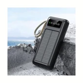 30.000mAh Solar Panelli Dijital Göstergeli Çoklu Kablolu Taşınabilir 22.5W Hızlı Şarjlı Powerbank thumbnail 4