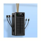 B07 Güneş Enerjili 50000 mAh Taşınabilir Powerbank, Hızlı Şarj, Çift USB Çıkışlı, Acil Durum ve Kamp İçin Dayanıklı Taşınabilir Batarya - 4