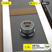 Foneng C16 30W Type-C + USB Araç içi Şarj Adaptörü - 3